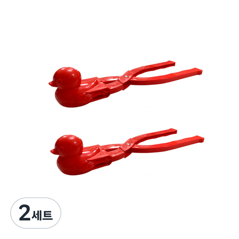 리빙웜 오리모양 눈 집게 모래집게 레드 2p, 2세트