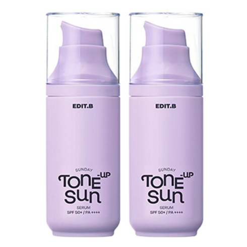에딧비 선데이 톤업 선 세럼 SPF50+ PA++++, 55ml, 2개