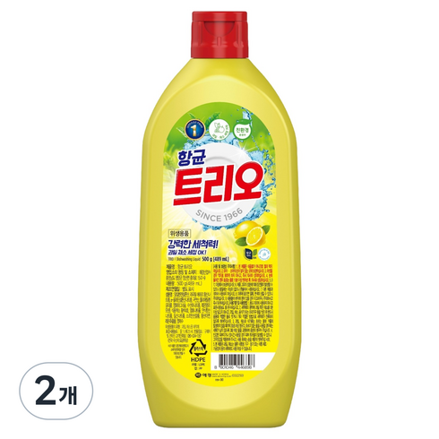 트리오 항균 주방세제, 500g, 2개