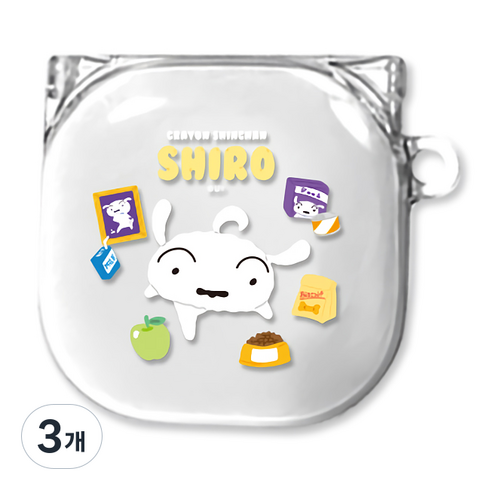 흰둥이 빅 갤럭시 버즈2 프로 / 버즈2 / 프로 / 라이브 투명 하드 케이스, 흰둥이 빅 푸드, 3개