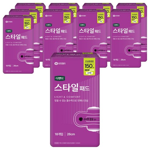 디펜드 여성용 스타일 패드 와이드, 18개입, 10개