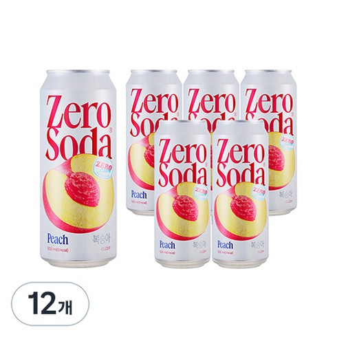 클룹 제로소다 복숭아, 500ml, 12개