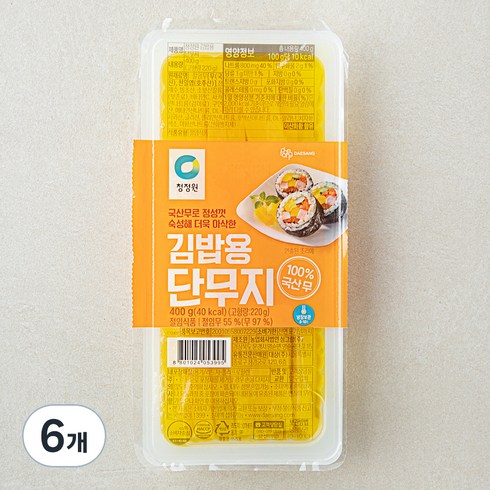 청정원 김밥용 단무지, 400g, 6개