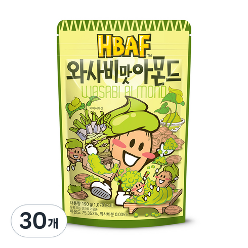 바프 와사비맛 아몬드, 190g, 30개