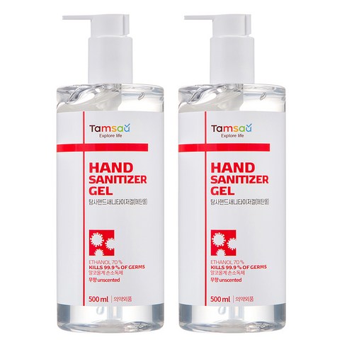 탐사 핸드 새니타이저 겔, 500ml, 2개