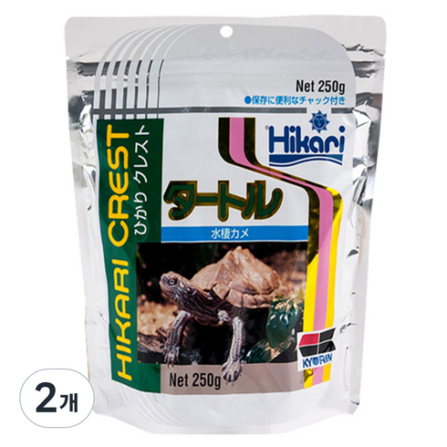 히카리 터틀스틱 관상 거북이 사료, 250g, 2개