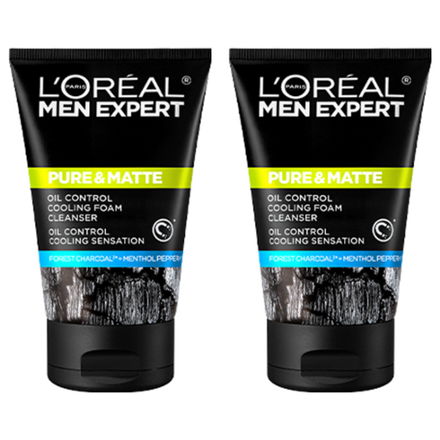 로레알파리 퓨어 앤 매트 오크 차콜 아이시 이펙트 폼, 100ml, 2개