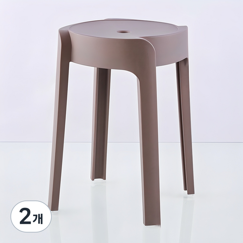 라라하우스 레인보우 원형 스툴, 커피, 2개