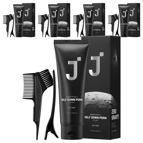 제이숲 스타일제이 포맨 셀프 다운펌 모든모발용 + 집게 + 펌지 + 장갑 + 펌브러쉬 세트, 120ml, 5개