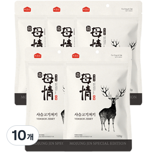 모정 반려동물 진 져키, 사슴, 120g, 10개