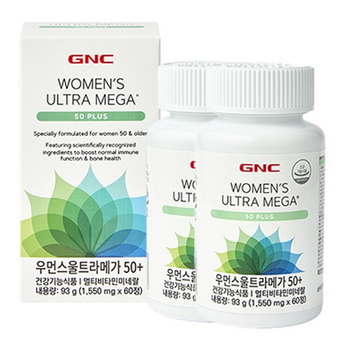 GNC 우먼스 울트라메가 50플러스 멀티비타민, 60정, 2개