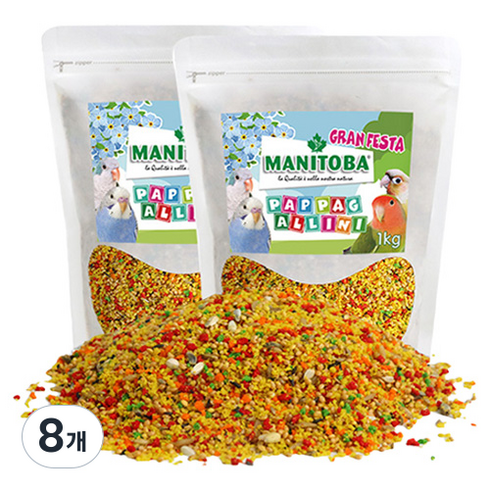 마니토바 유산균 파파알리니 모든 새 사료 4153, 1kg, 8개
