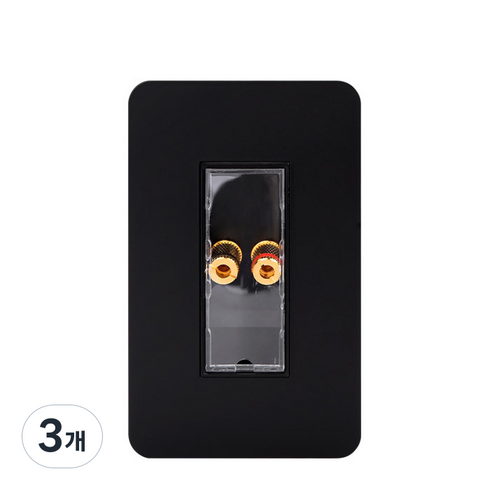 제일전기 바나나잭 전등 스위치 커버 블랙, 3개