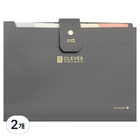 모닝글로리 클레버 12분류 간편 도큐멘트 파일, 그레이, 2개