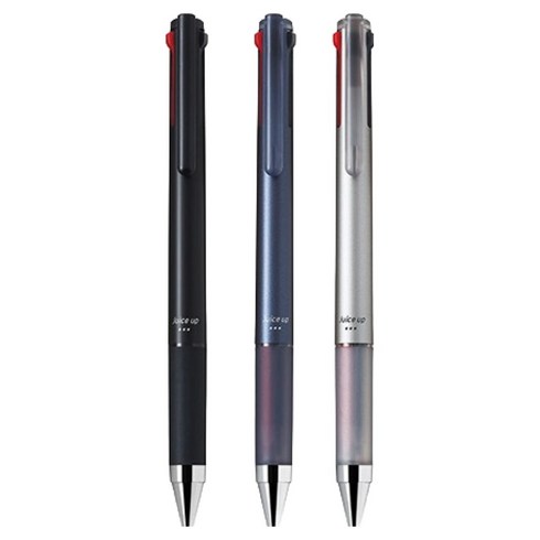 파이롯트 쥬스업 3색 프리미엄 다색펜 0.4mm 3p, 블랙 + 미드나잇 + 실버(바디), 블랙 + 레드 + 블루(잉크), 1세트