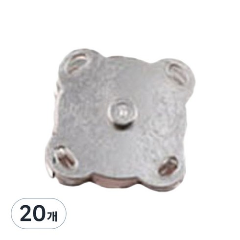 사방 자석 단추 14.3mm, 실버, 20개