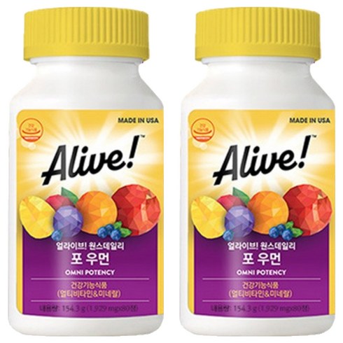 얼라이브 원스데일리 포 우먼 멀티비타민, 80정, 2개