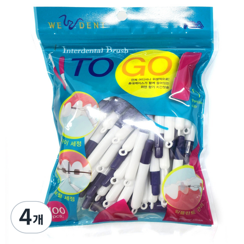 위덴 향기 치간칫솔 M, 1.2mm, 100개입, 4개