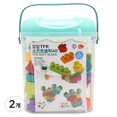 비앤씨 말랑 TPR 소프트블럭 40p, 혼합색상, 2개