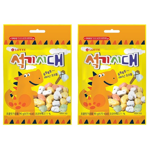 롯데웰푸드 석기시대 초코볼, 90g, 2개