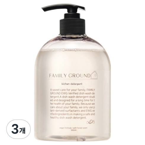 패밀리그라운드 맨손설거지 1종 젖병 주방세제, 3개, 500ml