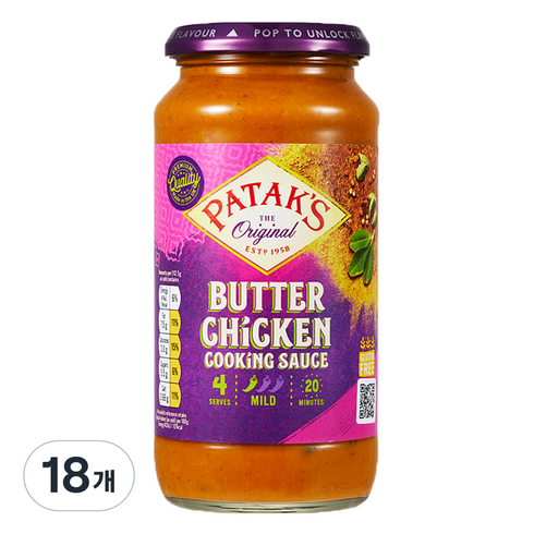 파탁스 버터 치킨용 쿠킹 소스, 450g, 18개