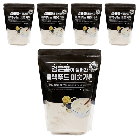태광선식 검은콩이 들어간 블랙푸드 미숫가루, 1.5kg, 5개