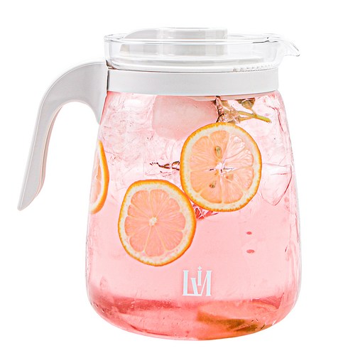 리비뉴 유리 냉장고 물병, 화이트, 2.3L, 1개