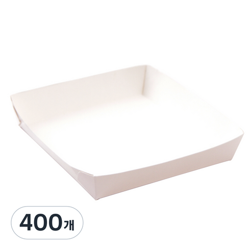 봄91 화이트 종이트레이 11호 11×11×2.5cm, 1개, 400개