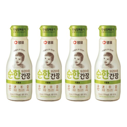 샘표 우리 아이 순한 간장 국물용, 4개, 200ml