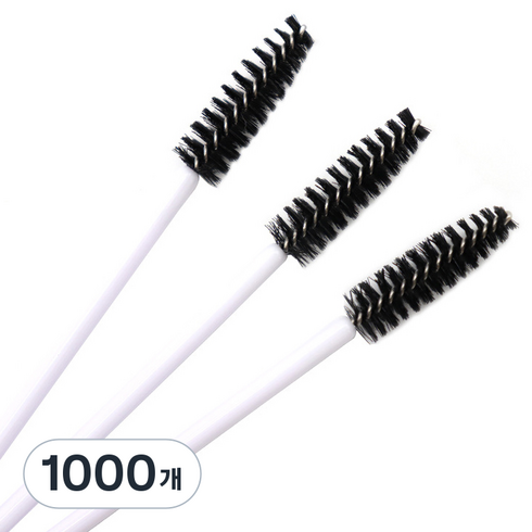 주앙오브제 썬더 미니속눈썹브러쉬, 1000개, 18 흰색 막대와 검은색 브러시