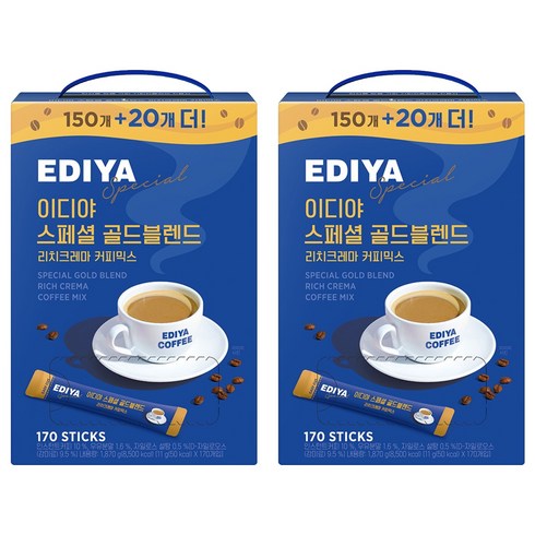 이디야 스페셜 골드블렌드 리치크레마 커피믹스, 11g, 170개입, 2개
