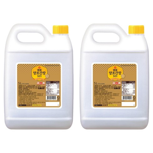 샘표 양조간장 501, 5L, 2개