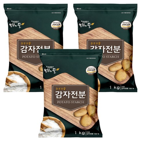 농부의뜰 감자전분, 1kg, 3개