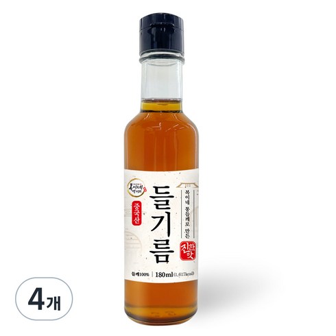 복이네먹거리 통들깨로 만든 진한맛 들기름, 180ml, 4개