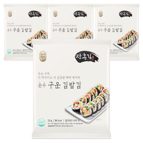 순수해작 순수한 구운 김밥김, 23g, 4개