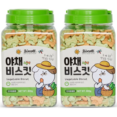 비스코티 반려동물 비스켓, 야채, 800g, 2개