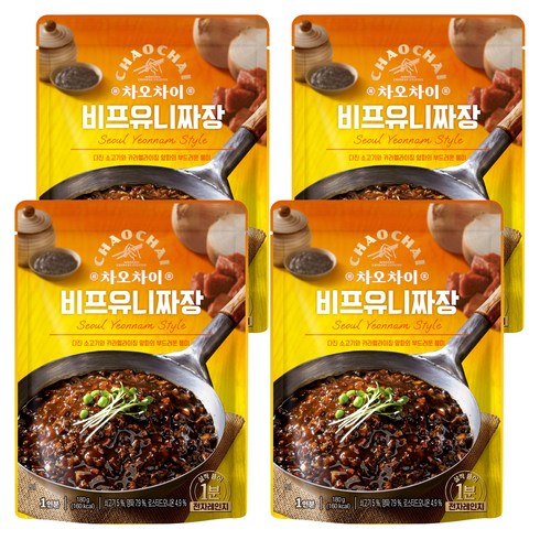 차오차이 비프 유니짜장, 180g, 4개