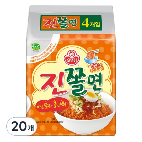 오뚜기 진짜쫄면, 150g, 20개