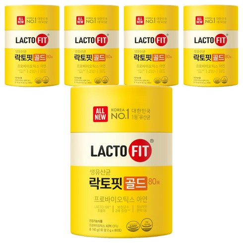 락토핏 골드 80포, 160g, 5개