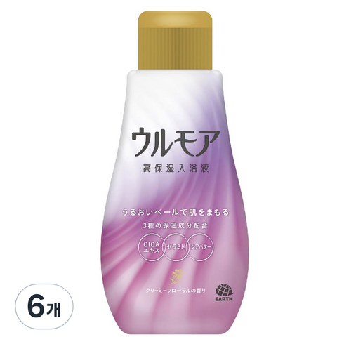 바스참 울모어 용기형 액상입욕제 크리미 플로럴, 600ml, 6개