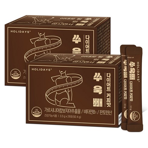 홀리데이즈 쑤욱빼 다이어트 커피맛 28포, 92.4g, 2개
