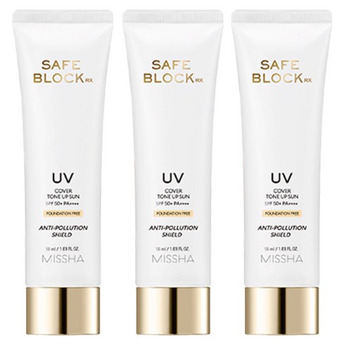 미샤 세이프 블록 RX 커버 톤업 선크림 SPF50+ PA++++, 50ml, 3개