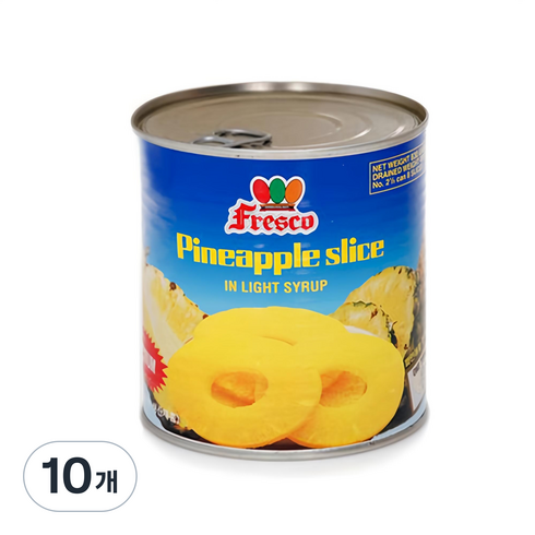Fresco 파인애플 슬라이스 통조림, 410g, 10개