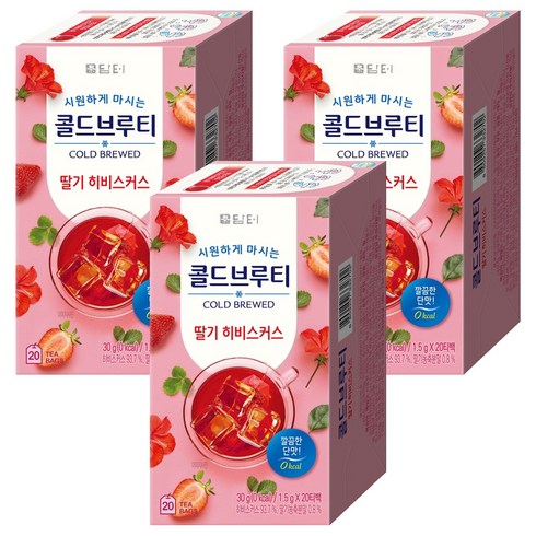 담터 콜드브루티 딸기히비스커스, 1.5g, 20개입, 3개