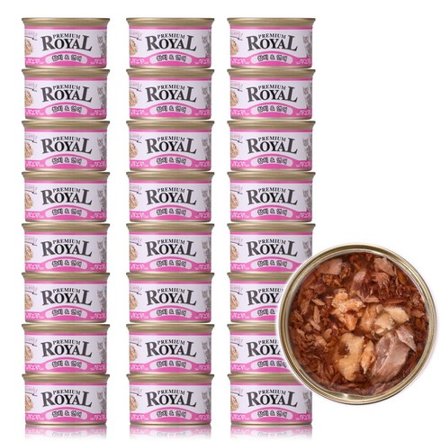 펫스토리로얄 프리미엄 전연령 고양이 캔 사료, 연어+참치, 85g, 1박스