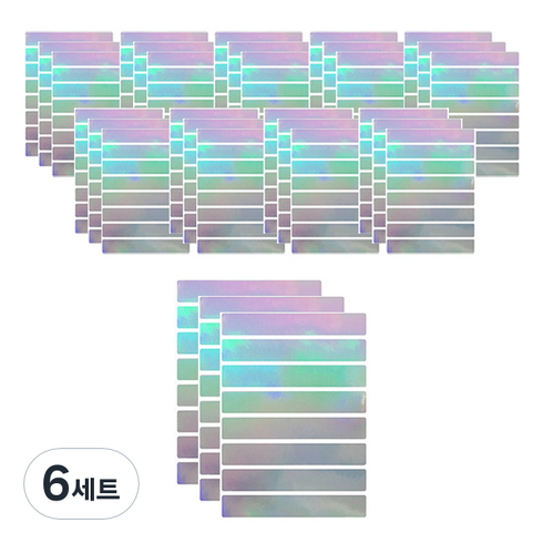 꼬모네임 무지 네임스티커 노트용 10p, 랜덤 발송, 6세트