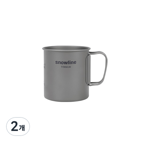 스노우라인 티타늄 머그컵 SN95UCW003 450ml, 혼합 색상, 2개