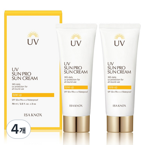 이자녹스 UV 선 프로 365 데일리 커버 SPF50+ PA+++, 70ml, 4개