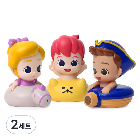 핑크퐁 베베핀 물총 목욕놀이완구 3종 세트, 혼합색상, 2세트